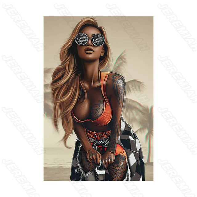 

Canvas Painting Sexy Tattoo Girl Nordic Style Art Waterproof Ink Print High-Definition Painting Modern Living Room Wall Stickers