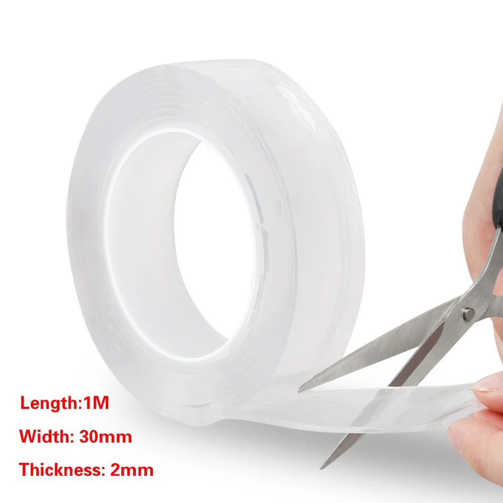 1Mx3cmx2mm Нано-бесследная Волшебная двусторонняя клейкая лента противоскользящая фиксированная клейкая лента моющаяся многоразовая 600 наклеек клейкая лента - Цвет: 1Mx3cmx2mm