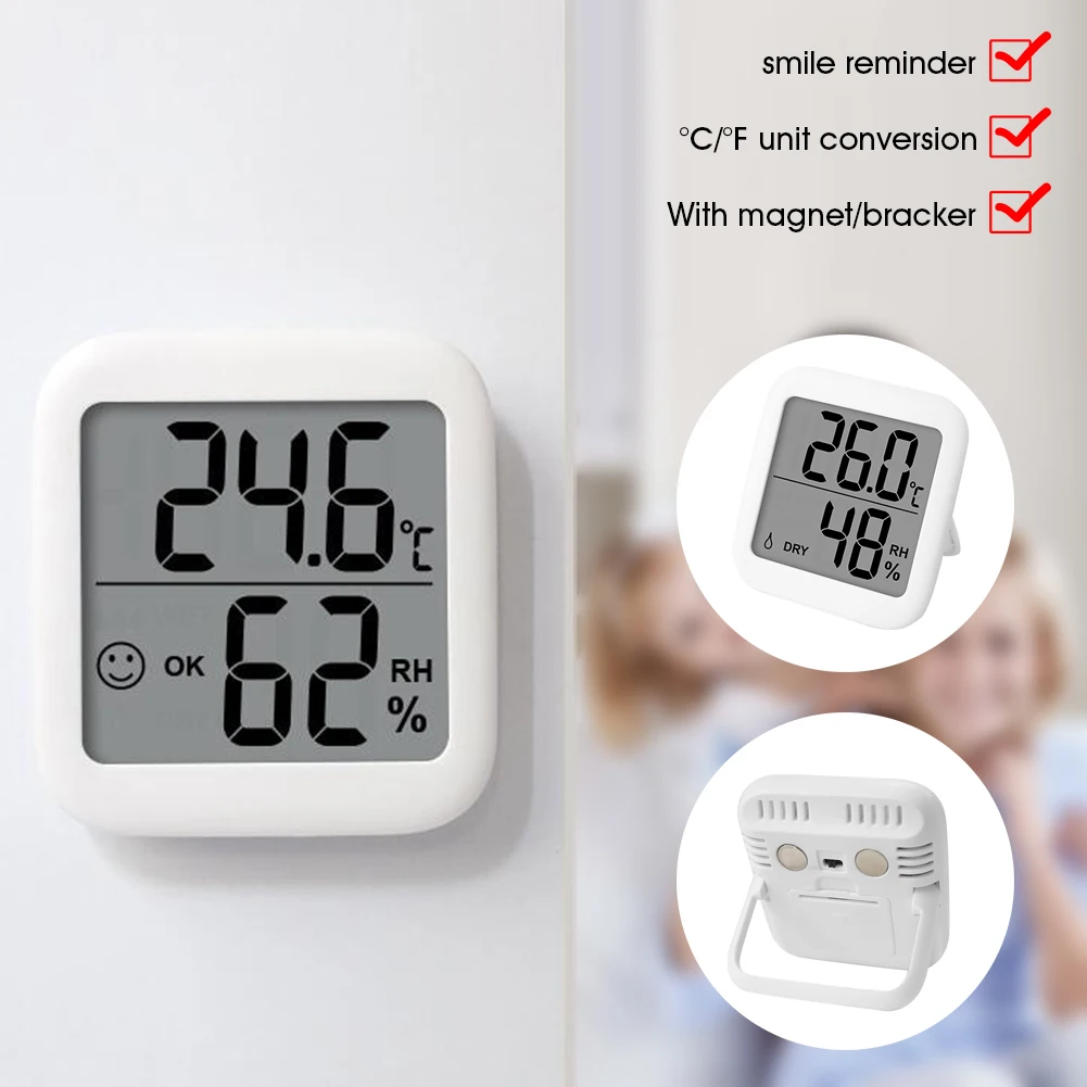 

LCD Digital Temperature Humidity Meter 2.1" Display Electronic Thermometer Hygrometer Indoor Battery Operated Gauge Sensor