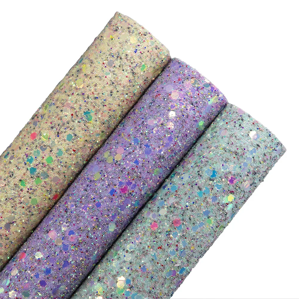 Яркая Радужная крупная Шестигранная блестящая ткань 30 х134 см мягкая войлочная