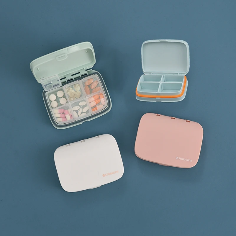 

Compartment Weekly Medicine Tablet Dispenser Splitters 7-day Pill Box 1PCS Pill Case Storage Box Diabetic Pill Box 4/6 Grid