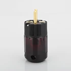 Штепсельная Вилка Schuko P079E с золотым покрытием, европейская версия, вилки питания для аудиокабеля, 2 шт.