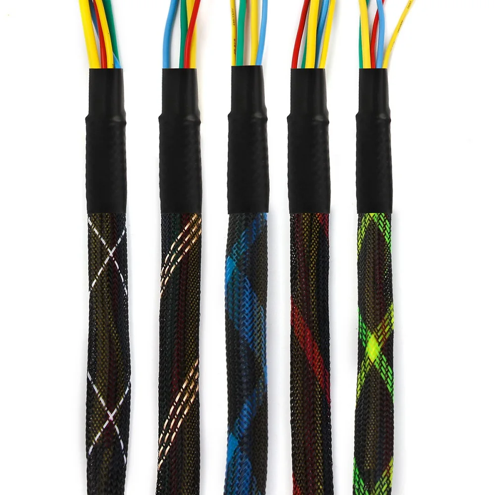5 м 10 изолированный ПЭТ расширяемый плетеный кабельный рукав 6/8/15 мм плетеные