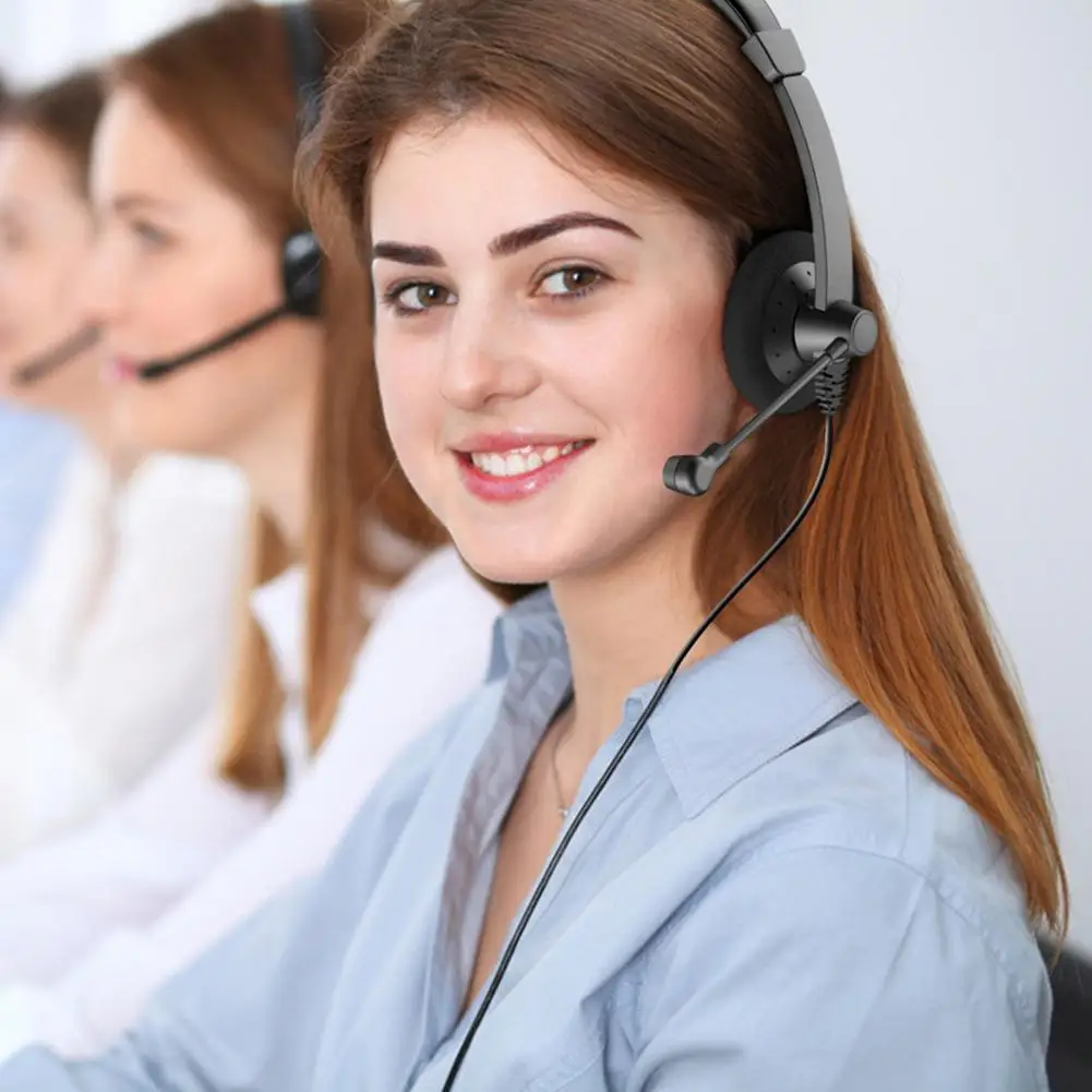 Гарнитура для колл центра наушники с микрофоном проводной телефонной гарнитуры 3