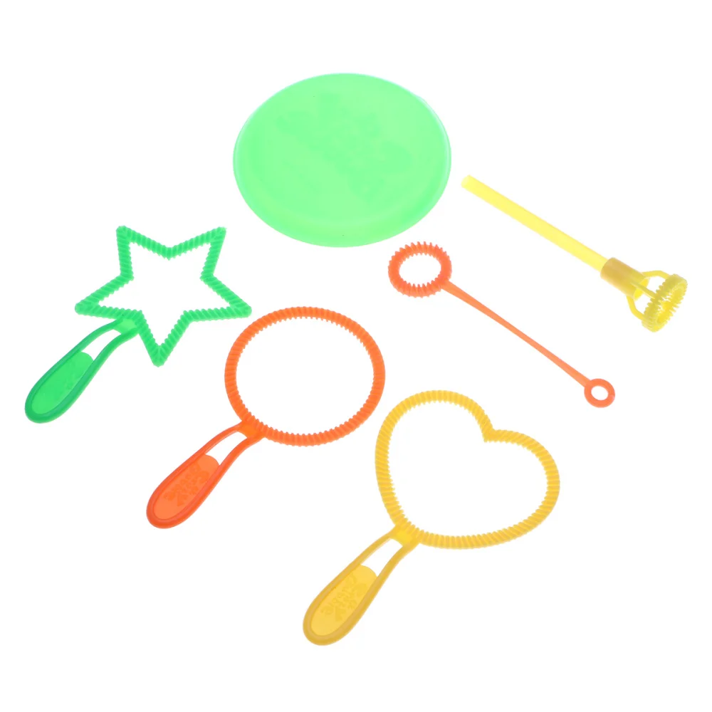 

6 Pcs Bubble Wand Tool Bubble Maker Blower Set for Kids Children Fun Toys
