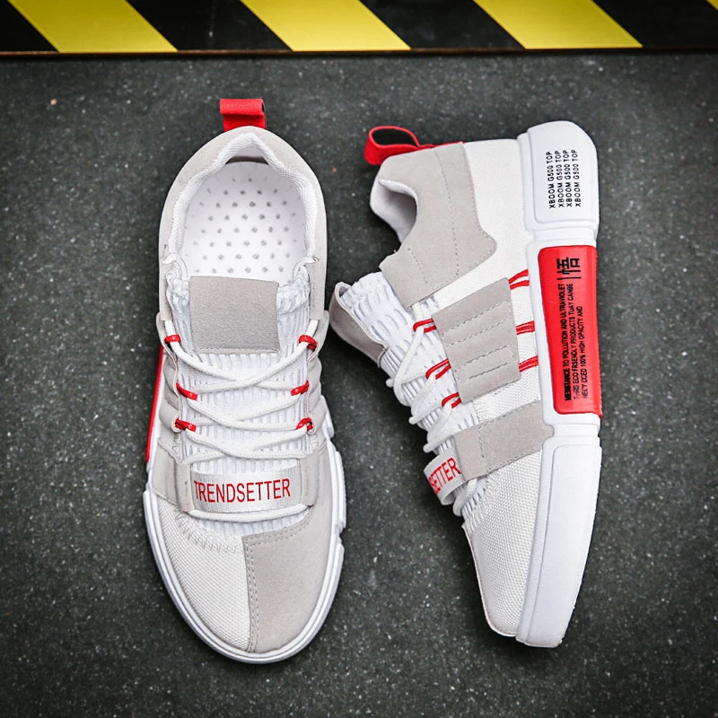 Мужская обувь весна 2019 новая белая спортивная холщовая на плоской подошве летняя