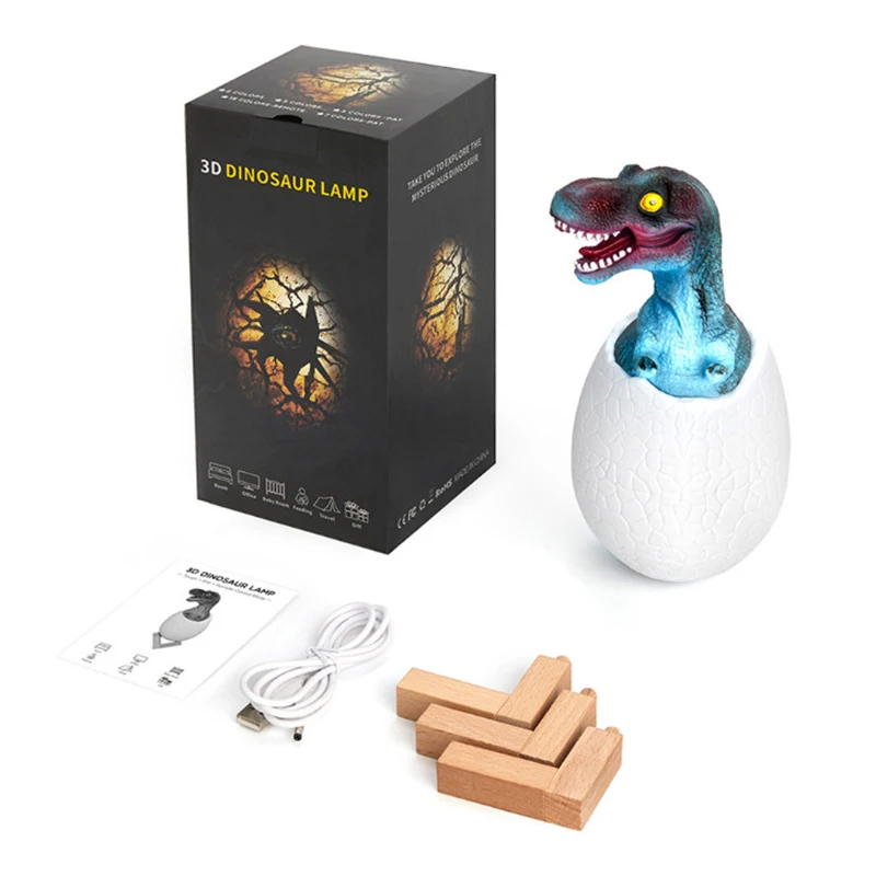 16RGB Dinosaur3 Lanpulux с пультом дистанционного управления, 3D ночник с динозавром, цветной светодиодный светильник для детей, маленьких мальчиков, настольная лампа с животными, подарок на день рождения - Испускаемый цвет: 16RGB Dinosaur3
