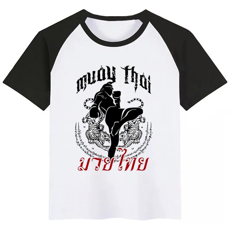 Fighting Muay Thai Fight Летний стиль Забавные милые топы для девочек модная уличная одежда Harajuku футболка для мальчиков уличная детская футболка