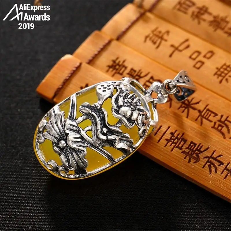 Большой камень из серебра S925 пробы желтый Хамбер Израиля в форме капли воды |