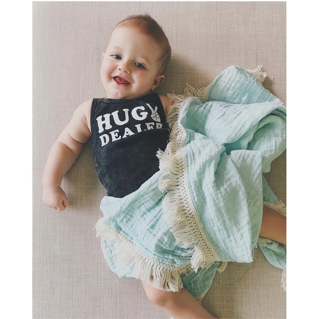 ARLONEET из муслина для новорожденных твердое банное полотенце с кисточкой детское