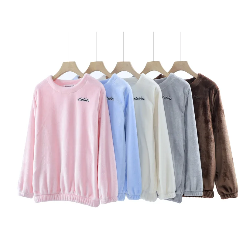 

Осенне-зимняя теплая куртка феи с длинным рукавом пижамы из кораллового флиса фланелевый пуловер корейский Толстый милый домашний сервис