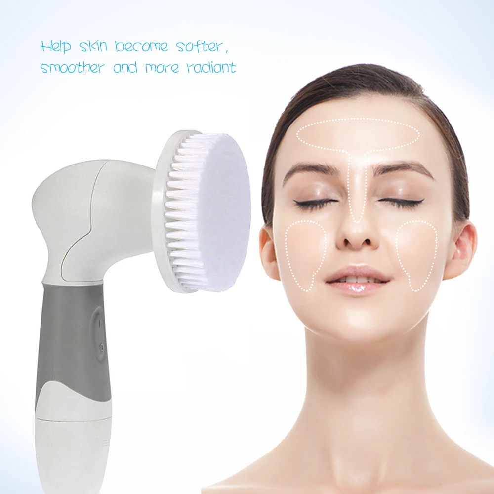 

Electric Pore Cleansing Brush Facial Cleanser 5 In 1 Soft Ultrasonic Scrubber Brushes Face Massagers Korean Skincare Tools