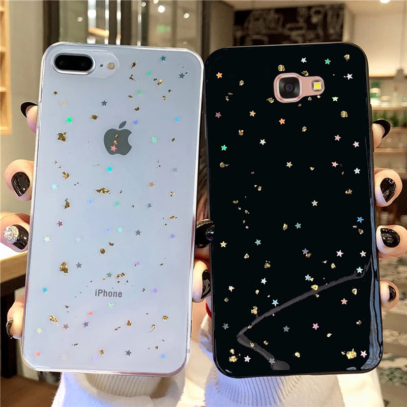 Gold Foil Stars Cover For Samsung Galaxy J5 J7 J2 J4 J6 Prime Grand G530 Phone Case | Mobile Cases &amp Covers