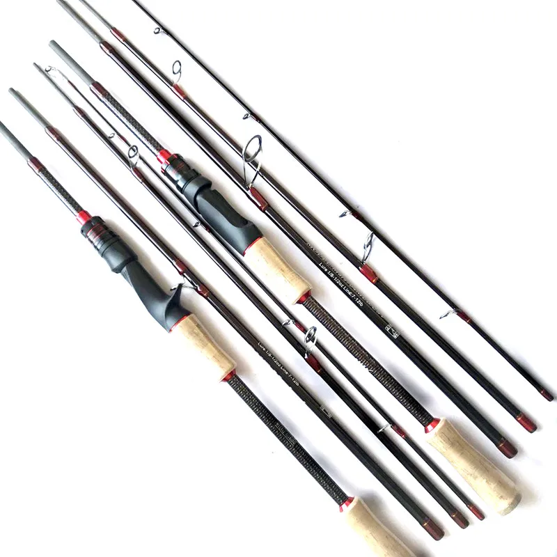 

Sytmelody High Carbon Fiber fuji guide1.8m 2.1m 2.4m Fishing Rod 4 Sections M Power Lure 7-30g Line 7-25lbs Spinning Casting