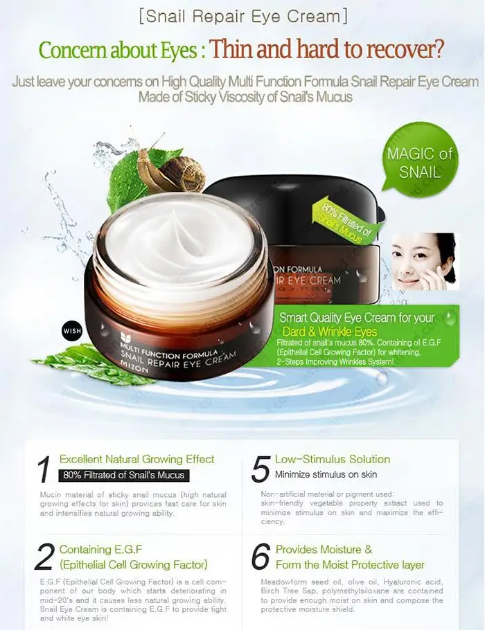 MIZON улиточный восстанавливающий крем для кожи вокруг глаз 25 мл пептид isilandon с