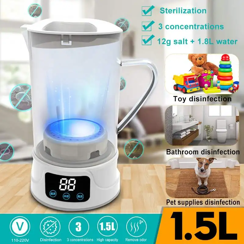 

100-220V 1.5L Portable Disinfection Water Maker Machine Household Sodium Hypochlorite Electrolytic Water Generator Spray Maker