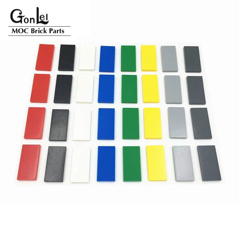 100 шт./лот плоская плитка 2x4 с пазами строительные блоки MOC сделай сам Обучающие