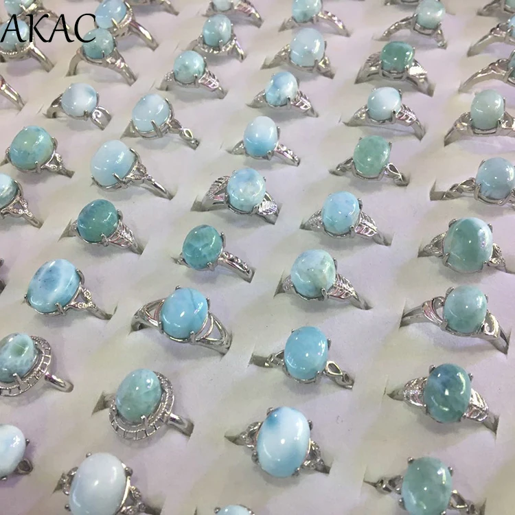 100% натуральная домика Ларимар регулируемое кольцо из белой меди для женщин и