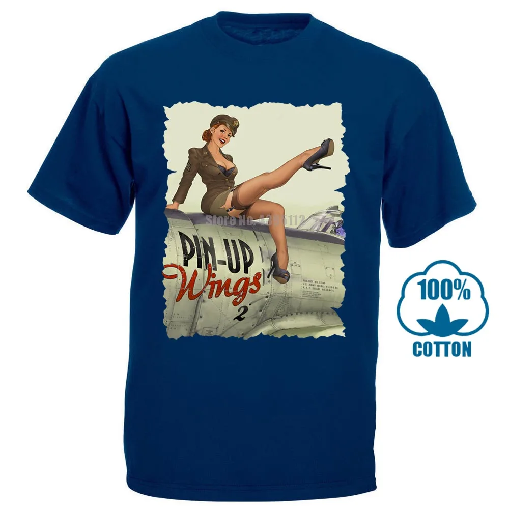 Тёмно-синий Pin Up Girl Мужская футболка уличная мода футболка Homme Humour футболка черно-белые футболки топы для мужчин - Цвет: Тёмно-синий