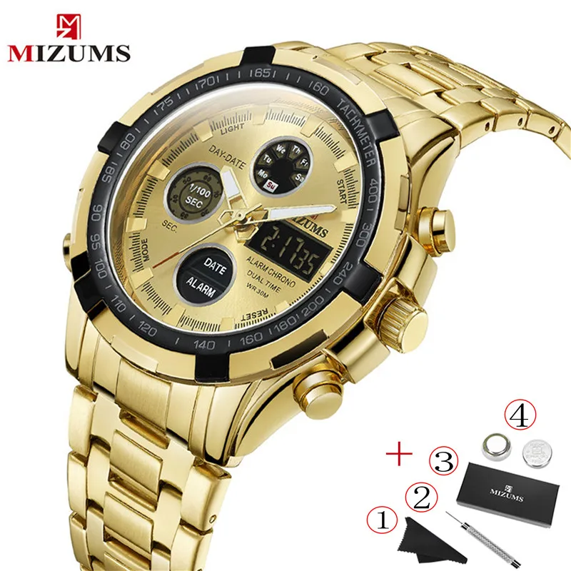 2020 новые мужские золотые часы спортивные военные водонепроницаемые из