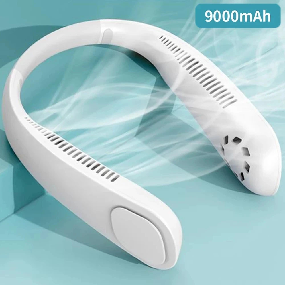 

Portable Air Cooler Neck Fan Mini Bladeless Electric Fan 9000mAh USB Charging Fan Hanging Sports Fans for Home Air Conditioner