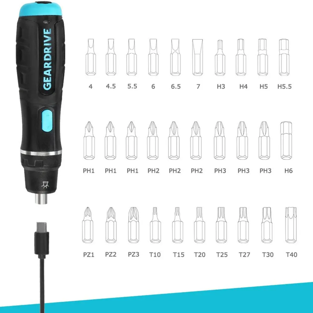 

Electrical Screwdriver Outlet Tool Instrument Screwdrivers 160MMX 40MM Rechargeable Silver Convenience Light-weight Adapter