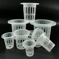 10pcs hydroponic basket plastic mesh cup transparent plants vegetable soilless cultivation root fixer garden accessories