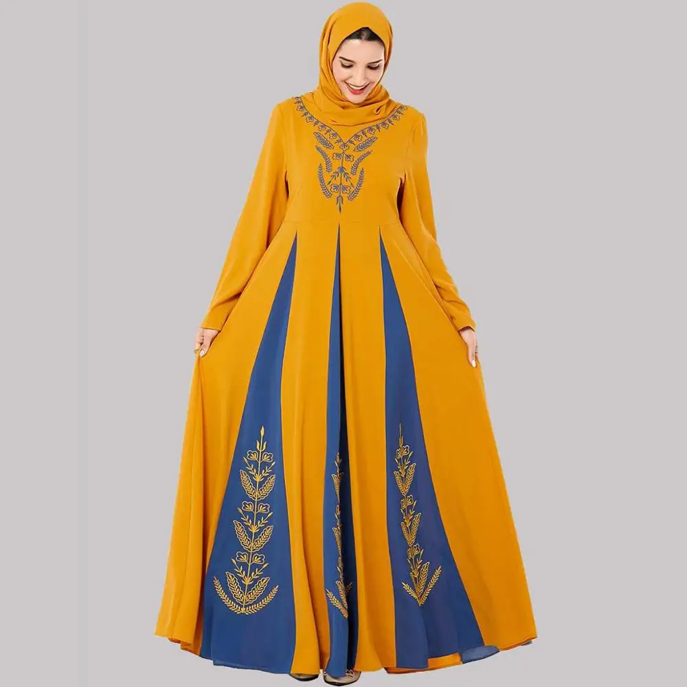 Платье макси с длинными рукавами и цветными блоками размера плюс вечернее платье