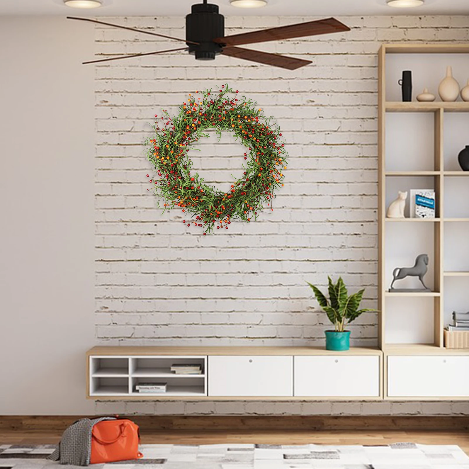 

Венок с зелеными листьями, искусственные растения, фон для стен, окна, декоративное украшение для свадьбы, вечеринки, дома, День благодарени...