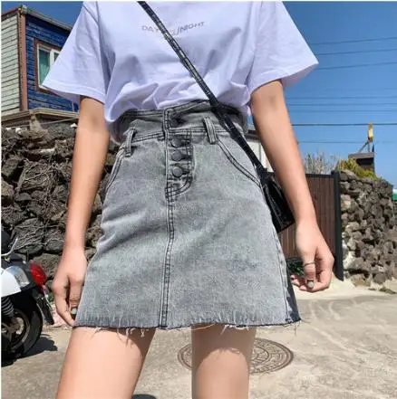 Сексуальные мини-юбки а-силуэта женские летние джинсовые юбки с высокой талией