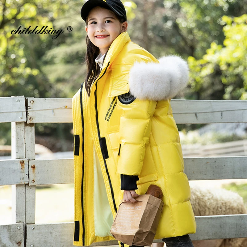 

-30 Degrees Girls Winter snowsuit 2020 New Children's down jacket thicken girl snowsuit parkas Kids fashion coat for girl 5-12Y