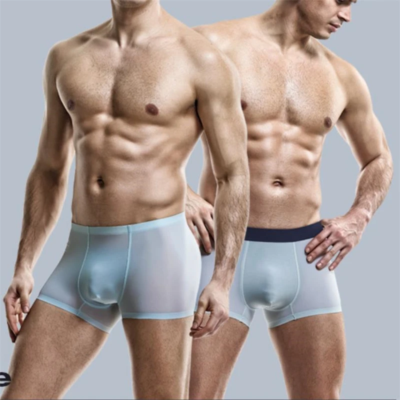 

For Men's Pure Color Ice Silk Sexy Thin Boxer Shorts Underwear Calzoncillo Hombre Breathable Boxer Ondergoed Mannen Calson Homme