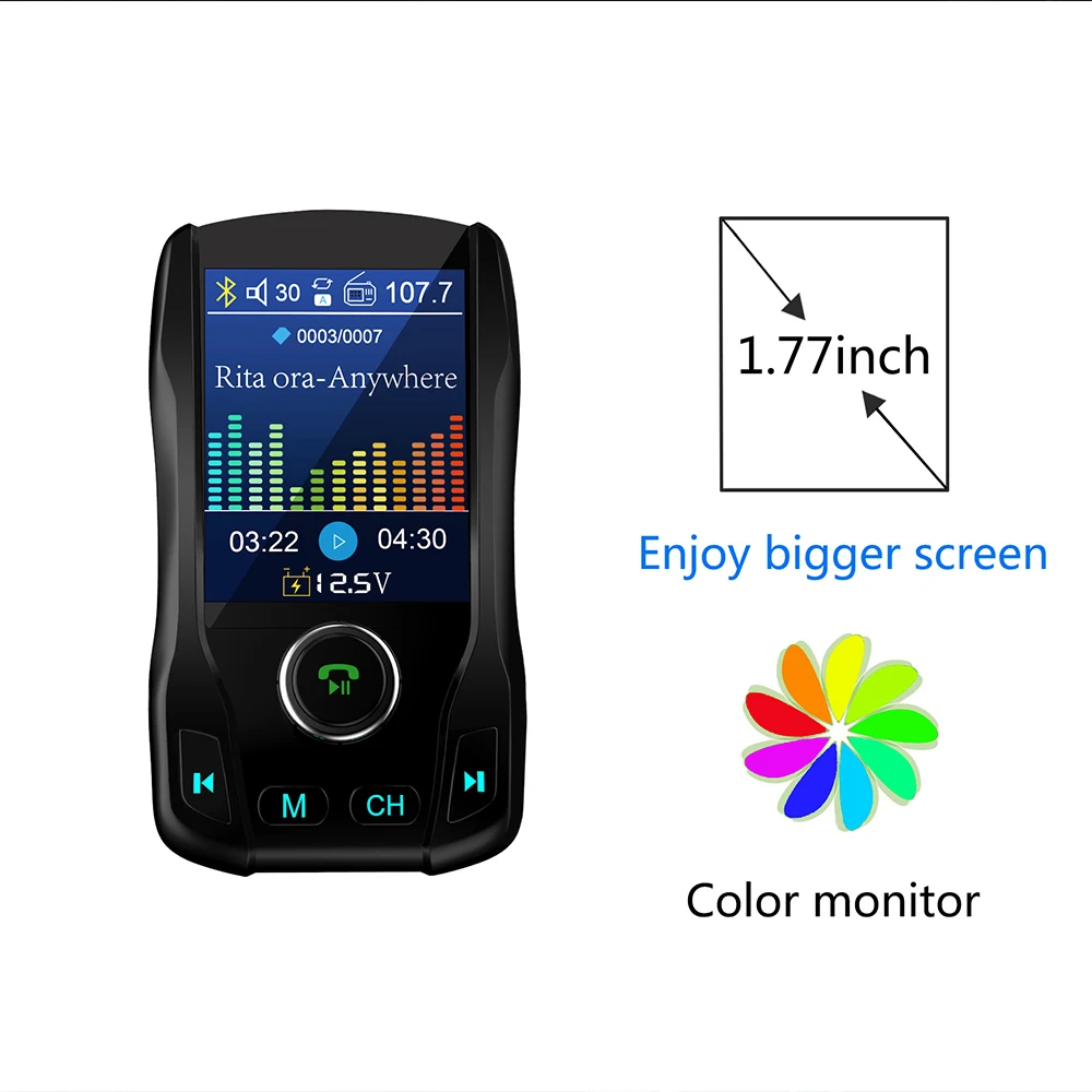 Беспроводной Bluetooth громкой связи гарнитура для 1 8 &quotЭкран 5V 2.1A двойной Порты USB