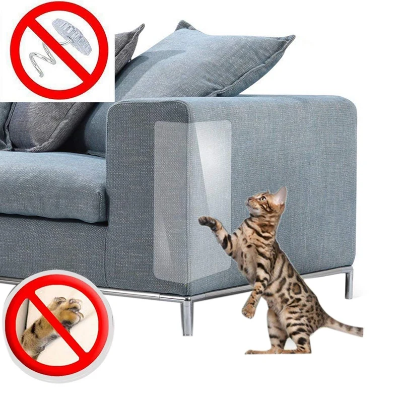 4pcs Couch Cat Scratch Guards Mat Scraper Furniture Protector For Cat Scratching Protection Clawing Repellent Couch Guard Sofa