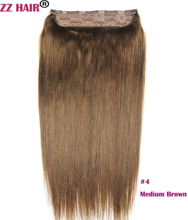 ZZHAIR 100 г-200 г 1"-28" Искусственные волосы одинаковой направленности волос один кусок набор 5 клип в человеческие волосы для наращивания Натуральные Прямые Волосы