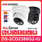 Оригинальная IP-камера Hikvision, 8 Мп, DarkFighter, 4K, купольная IP-камера POE, SD-карта, H.265 + IP67 DS-2CD2386G2-I(U), автомобиль AcuSense IPC