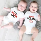 Комбинезон для новорожденных, хлопковый, с принтом Супер папа, мама, лето 2020