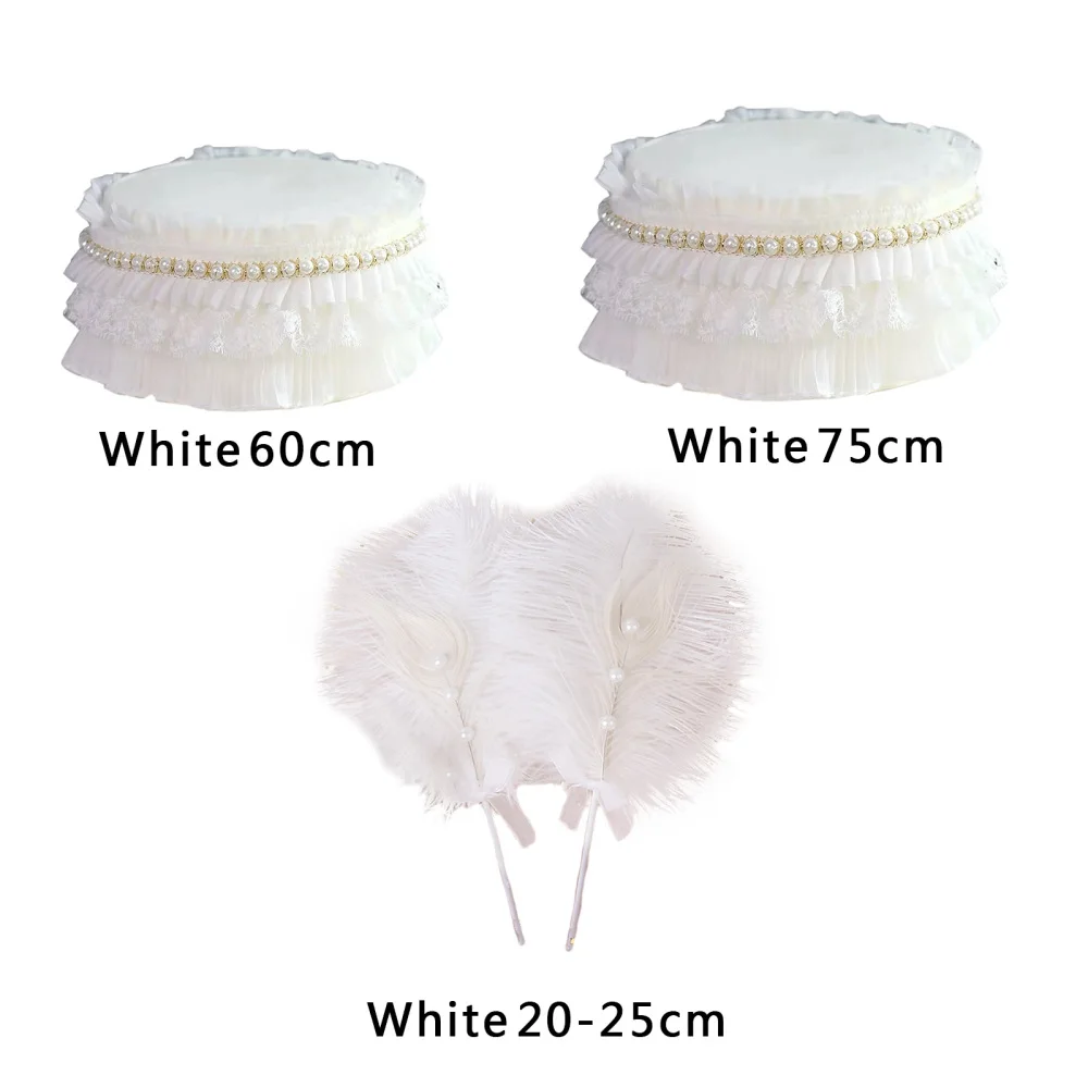 Топпер для торта ободок украшение из страусиных перьев кружевной встраиваемый