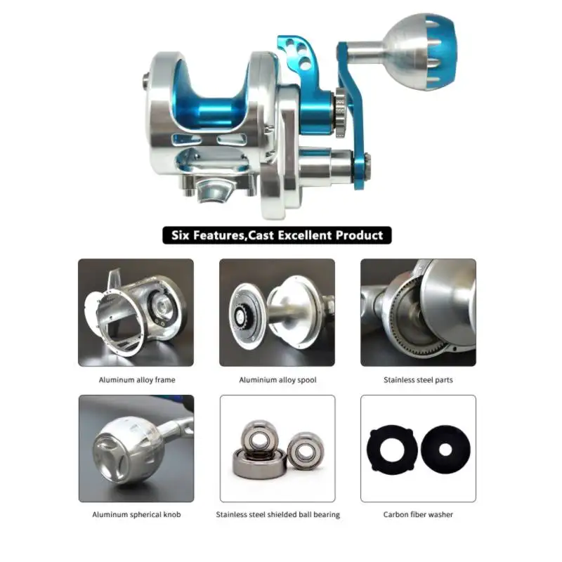 TC100-500 CNC катушка для медленного джиггинга лодки в соленой воде с медленным шагом 30