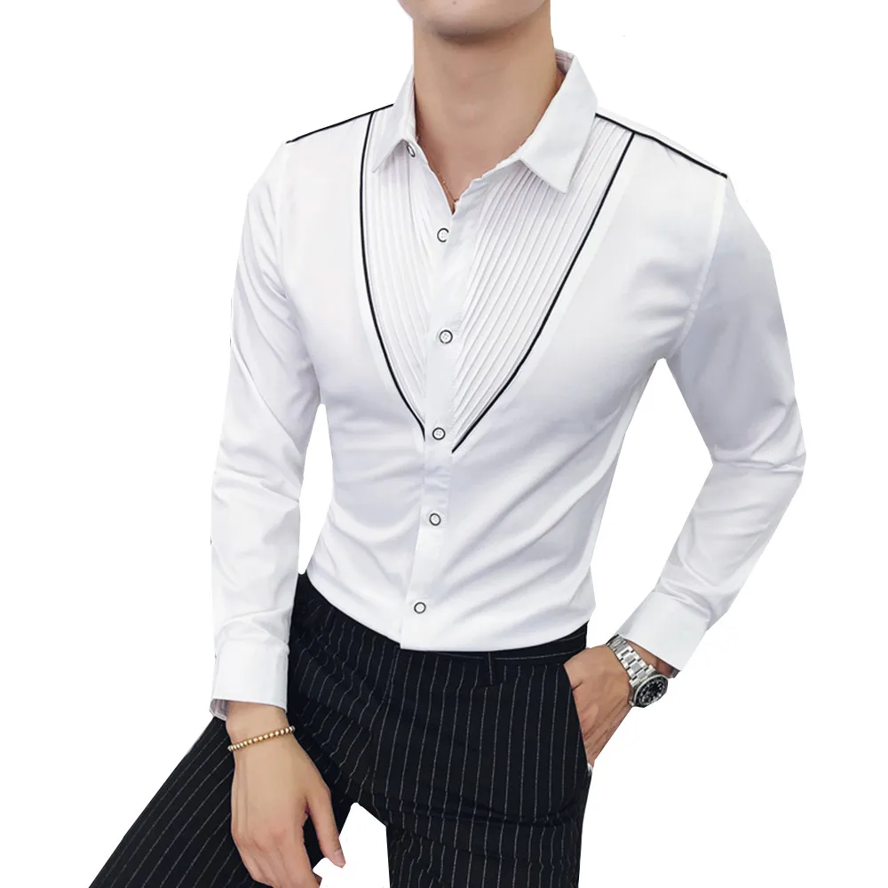 Рубашка в геометрическую полоску с уникальным дизайном рубашка для свадьбы