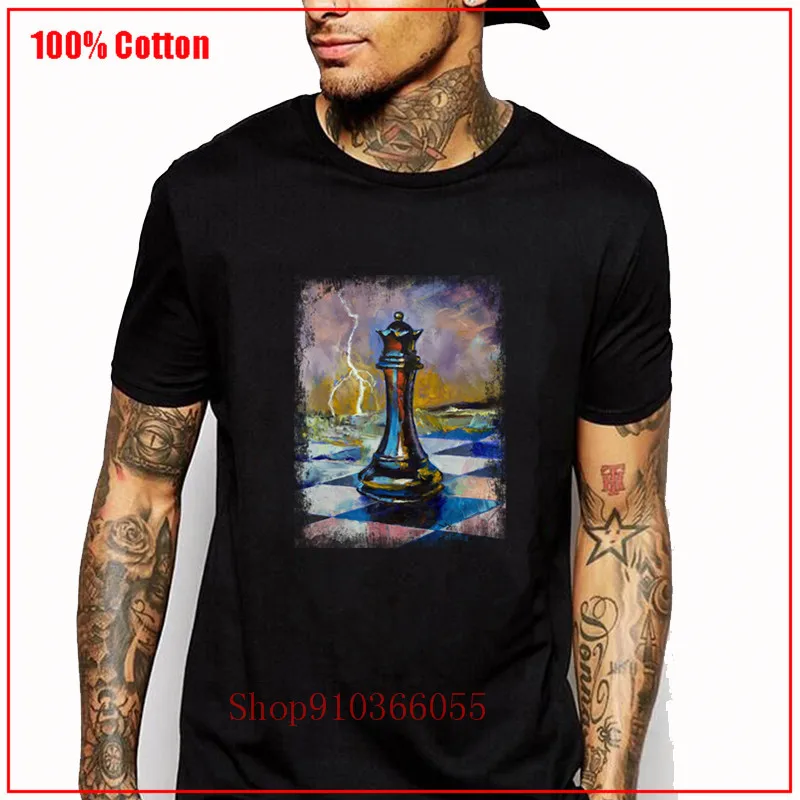 Футболка мужская с принтом Шахматной королевы крутая Модная рубашка