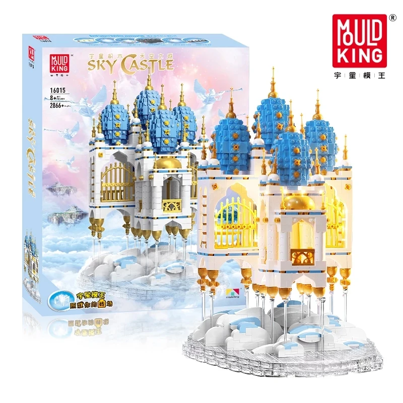

IN STOCK 16015 MOULD KING Dream Sky Castle LED Bricks City Street Model Kit Building Blocks Toys For Children MOC Creator Expert