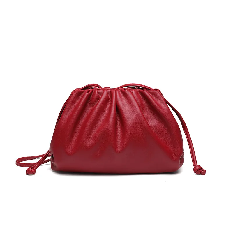 Red 39x11x18cm Модная кожаная мягкая гофрированная большая сумка-мессенджер на плечо, Высококачественная женская дизайнерская сумка, повседневный клатч - Цвет: Red 39x11x18cm
