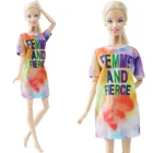 Модная модель кукольного платья, футболка большого размера с градиентом, женская повседневная одежда, аксессуары для кукол Барби, подарок для детей