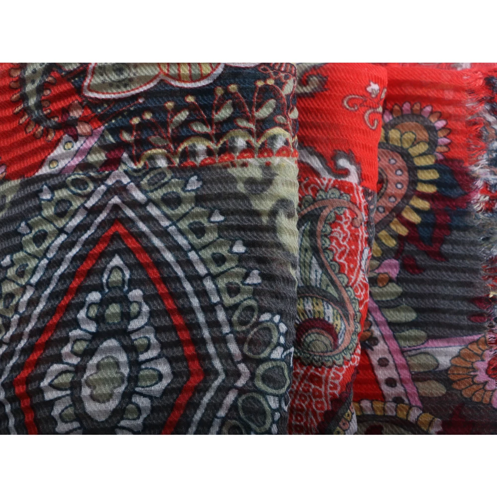 Новинка женский шарф с принтом морщинка пузырьковый хлопковый мусульманский