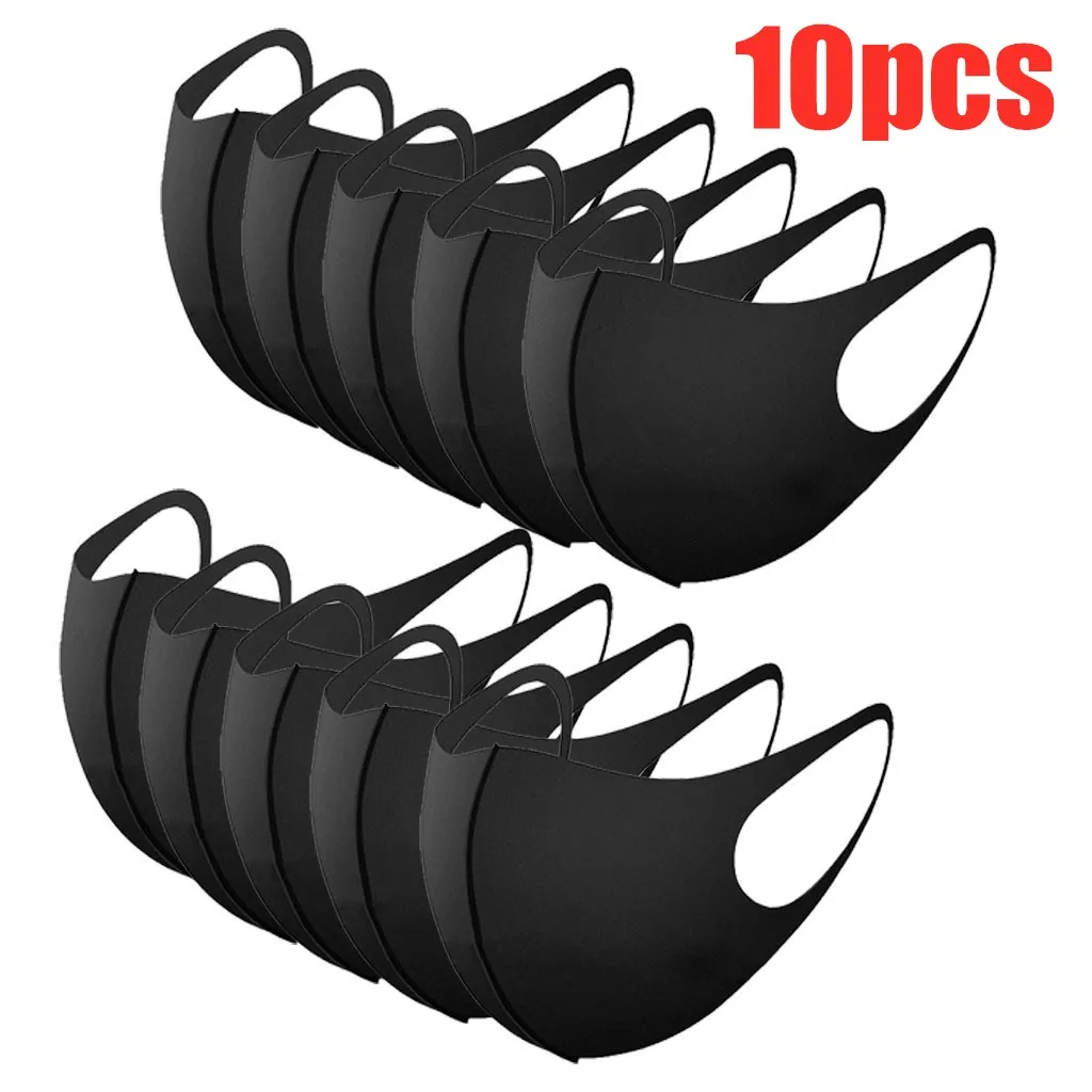 Маска Adlut многоразовая черная для лица моющаяся дышащая Пылезащитная езды на