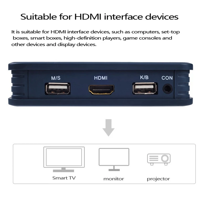 2 Port USB HDMI-Compatible KVM Switch Switcher with Cable for Dual Monitor Support Desktop Controller Switching | Электроника
