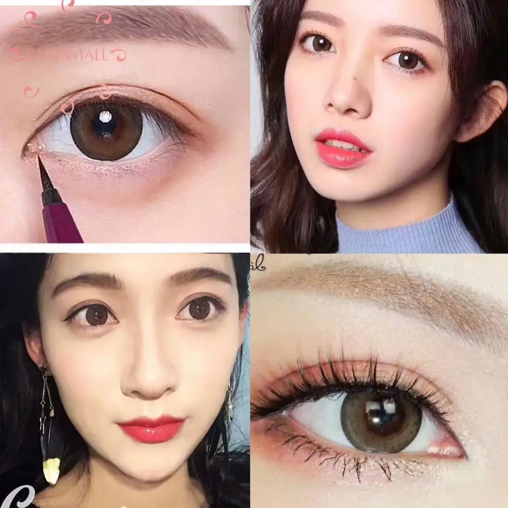 

Easysmall dark brown big beautiful pupil Colored Contact Lenses for Eyes soft contact lens 2pcs/pair myopia prescription