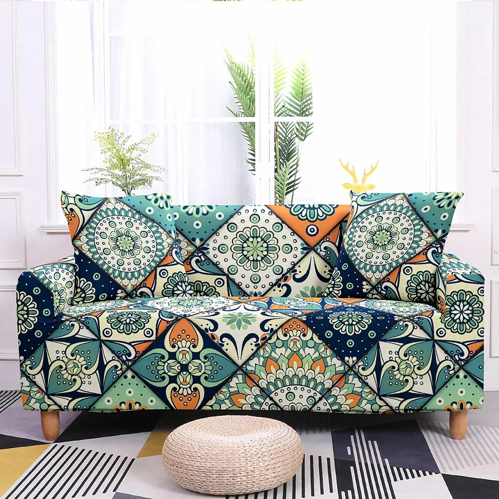 

Sofa Covers Stretch Elastic Modern Non-slip Couch Cover All-inclusive Bohemian Geometry Elastic Sofa Slipcover Protector