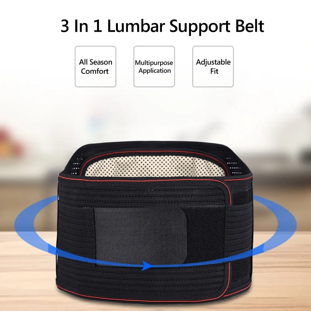 Массажер Поясничный 3 в 1 для мужчин и женщин регулируемый пояс поддержки